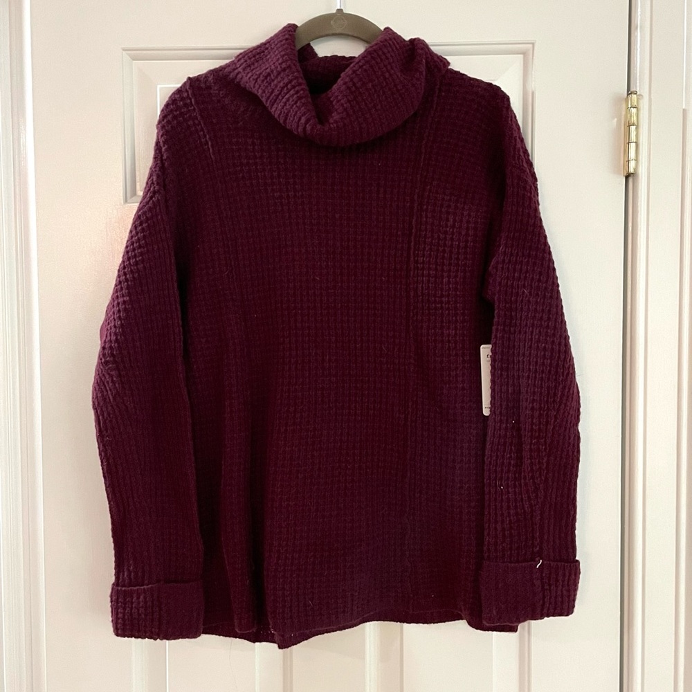 Free people waffle knit sweater